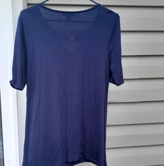 Dana Buchman Blue Blouse Medium 3/4 Sleeve - Picture 4 of 4